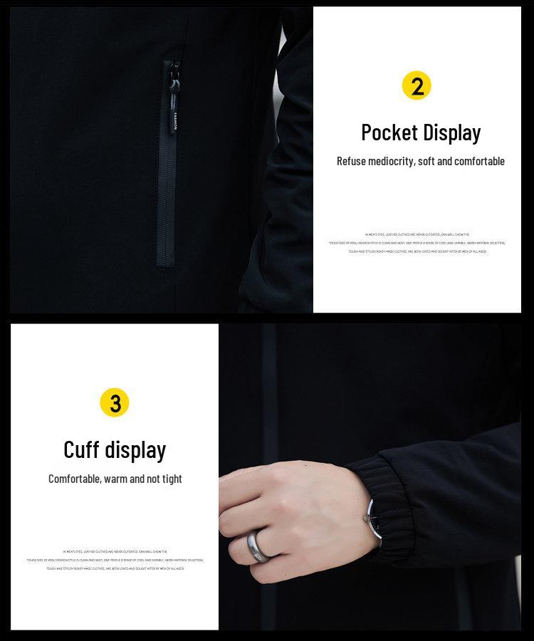 Woodpecker Men's Fleece-lined Hooded Jacket - Detachable Hood, Casual Spring/Autumn/Winter Coat