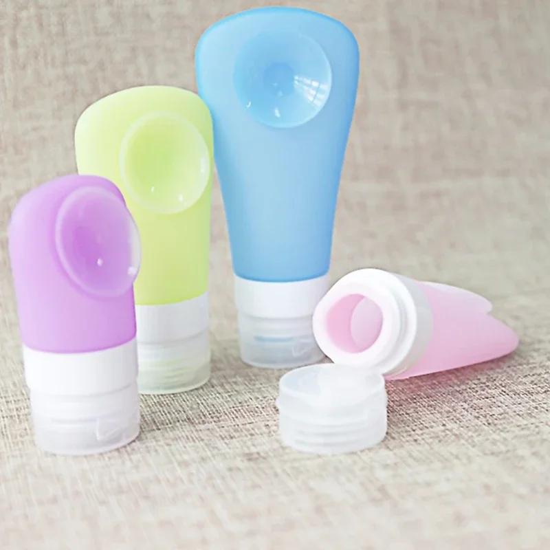 8ML/60ML/90ML Bottiglia Ricaricabile in Silicone Carina Portatile Gel Vuoto Bottiglia Shampoo Con Ventosa Per Viaggiatore Vendita all'Ingrosso