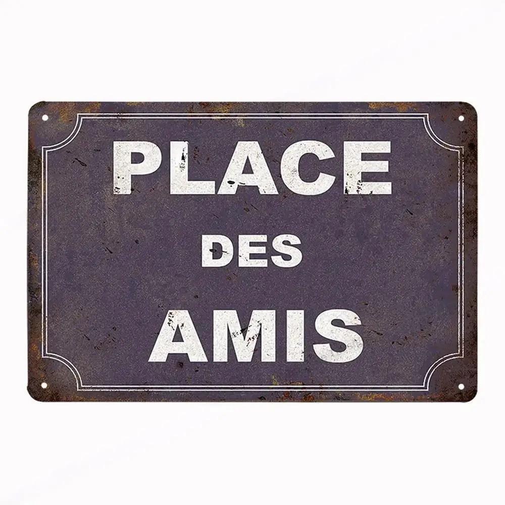 French Vintage Metal CUISINE Signs Decor Posters Plaque Retro Tin Sign Bar Pub Club Wall Decor Painting Decorative Plate