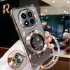 Crystal Bracelet Magnetic Stand Phone Case For Xiaomi Redmi Note 14 15 Pro Plus 15C 14C 14S 4G 5G  Soft Glitter Shockproof Cover