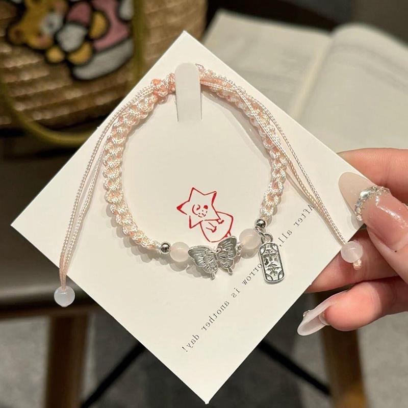 

Couple Minimalist Bracelet For Women Men Cute Butterfly Bracelet Handmade Adjustable Hand Rope Jewelry Accessories Gifts A1