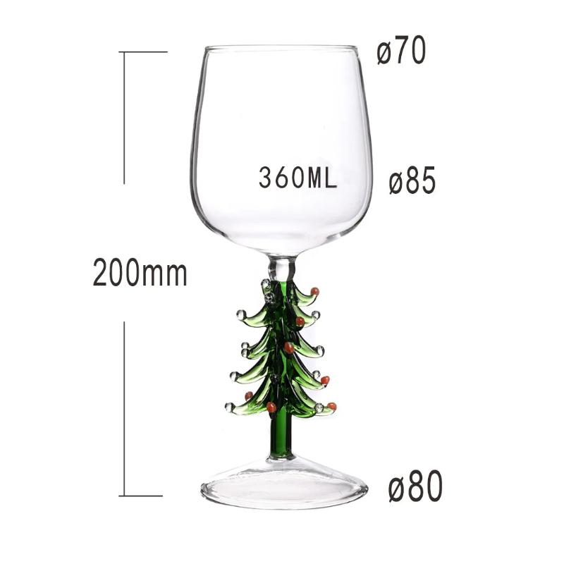 360ml Ins Christmas Tree Cocktail Whisky Champagne Glass Heat Resistant Coffee Milk Cocoa Cup Home Xmas Party Beverage Drinkware