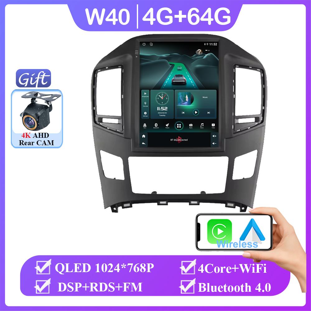 9.7 Inch Android 14 For Hyundai H1 Grand Starex 2007-2015 Car Radio Carplay Auto 4G WIFI Multimedia 2 Din RDS Navigation GPS BT