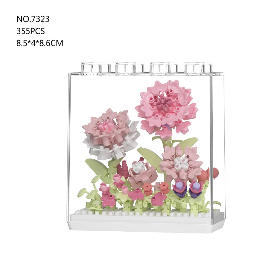 Non-Toxic Eternal Flower Diy Builidng Blocks Plastic Flowers Blocks Children Toys Sunflower Carnation New Year Decorations
