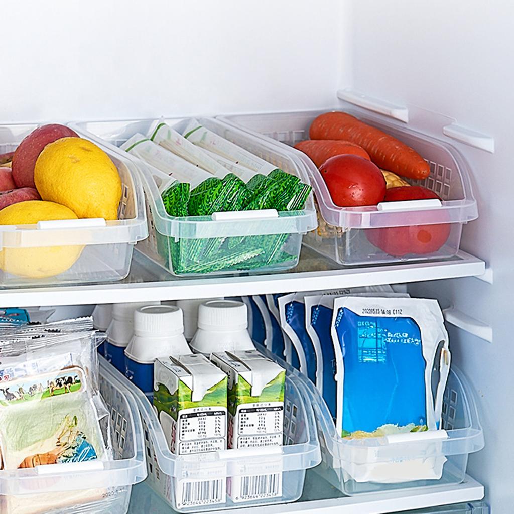 Home Kitchen Transparent Refrigerator Storage Compartment Thickened Plastic Food Storage and Organization Box Storage Basket
