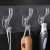 Transparent Plastic Glue Hooks Kitchen Bathroom Hooks Nail-Free Wall Hanger