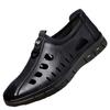 Atmungsaktive hohle Lederschuhe Lochschuhe Herren Freizeitschuhe Kochsandalen Business Vaterschuhe