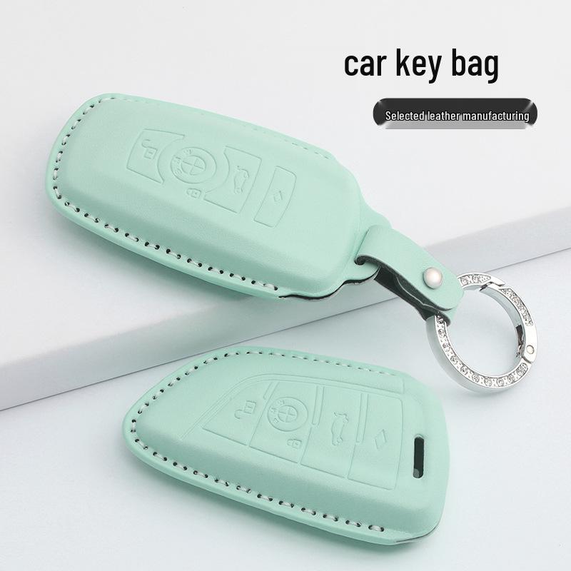 Housse en Cuir pour Clé à Lame BMW Série 5, Série 3, X3, X1, X5, X6 avec Boucle