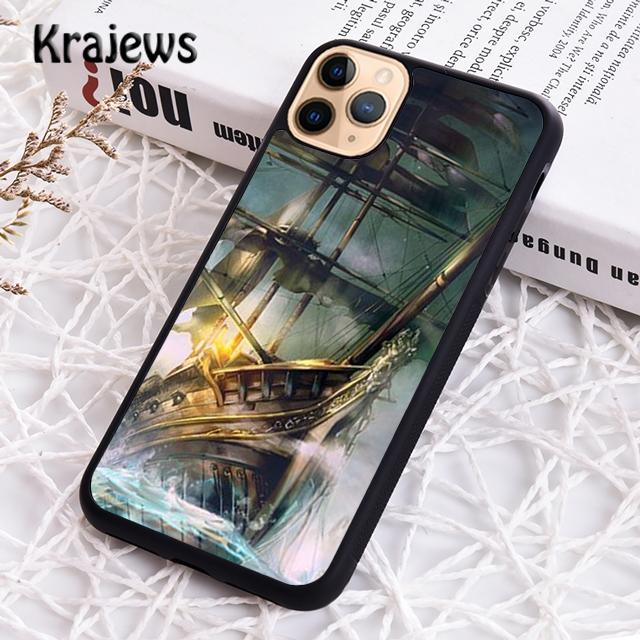 Krajews, cu barcă cu vele, husă colorată pentru telefon pentru iPhone 14 5 SE 6s 7 8 plus X XR XS 11 12 13 pro max Samsung S21 S22ultra