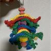 Bird Cage Toy Colorful Cotton Rope Wood Blocks Training Toy Bird Parrot Hanging Chewing