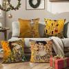 Gustav Klimt Oil Painting Pillow Case Ultra Soft Skin Friendly Fabric Cloud Like Comfort & Concealed Zipper