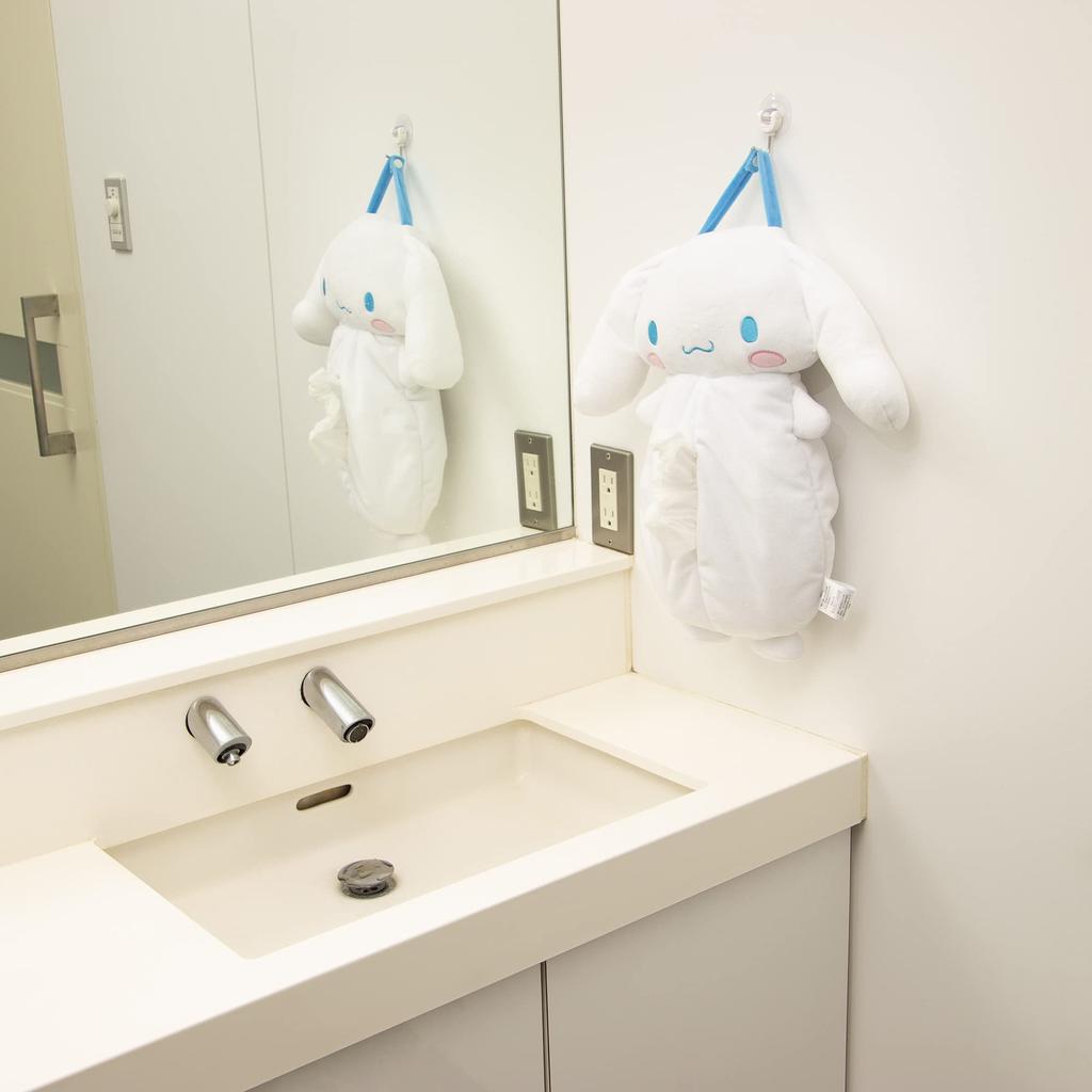 MORIPiLO Morishita Tissue Case Hanging Wall Hanging for Car Cinnamoroll Cinnamon White 45cm Fluffy Material Stuffed Toy Cover Character Goods Sanrio