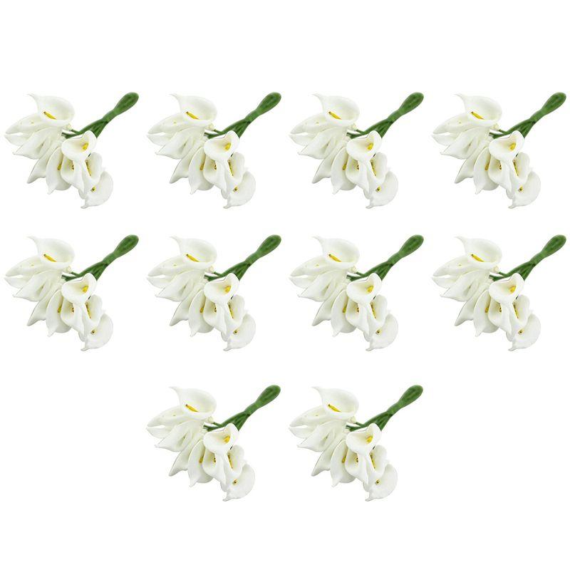

CYCLI-120Pcs Mini Calla Artificial Flower Bouquet Wedding Decoration DIY Wreath Gift White белый