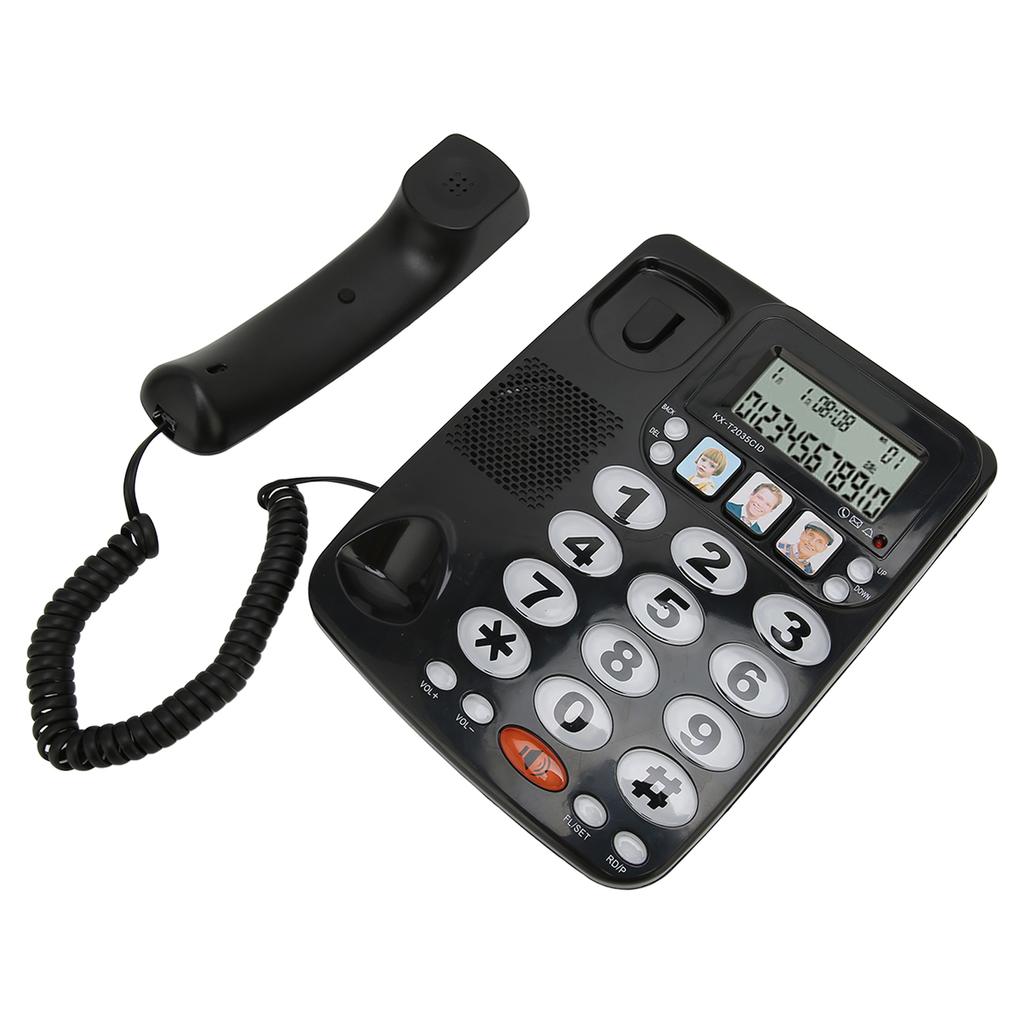 Corded Phone Caller ID Adjustable Ringtone Shortcuts Memory Wired Landline with Indicator for Home Office