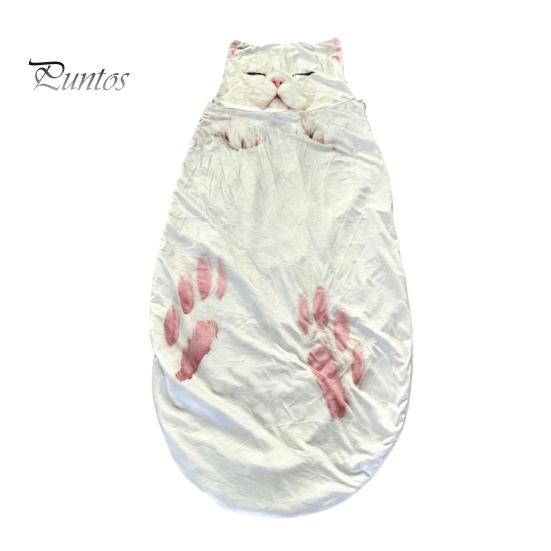 Plush Sleeping Sack Cat Envelope Bag, Winter Slumber Bag for Men Women, Lightweight Animal Nap Mat Home Travel Traveling