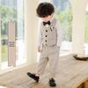 Children's Formal Suit: Flower Boy Autumn-Winter Velvet British Style for First Birthday or Performances.