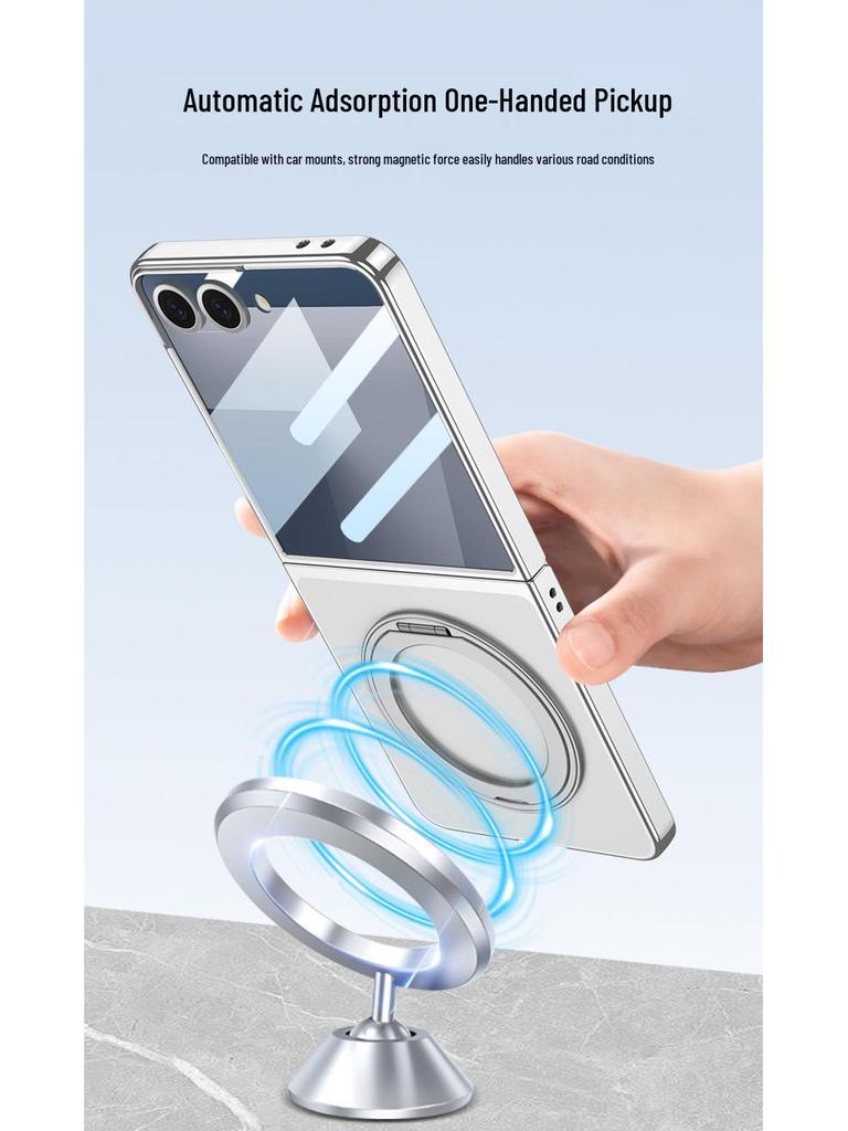 SAMSUNG Z Flip7 Magnetic Transparent Case with MagSafe Stand
