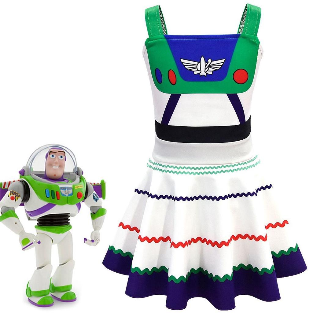 Adorable Toy Story 4 Buzz Lightyear Girl Dress For Halloween Party Or Playtime