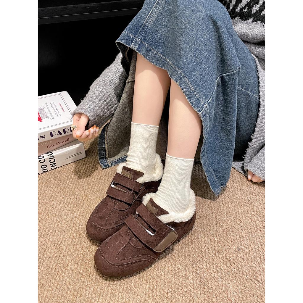 Fleece warm and non-slip thick-soled snow cotton shoes, winter wear, inner height-increasing soft-soled German training shoes