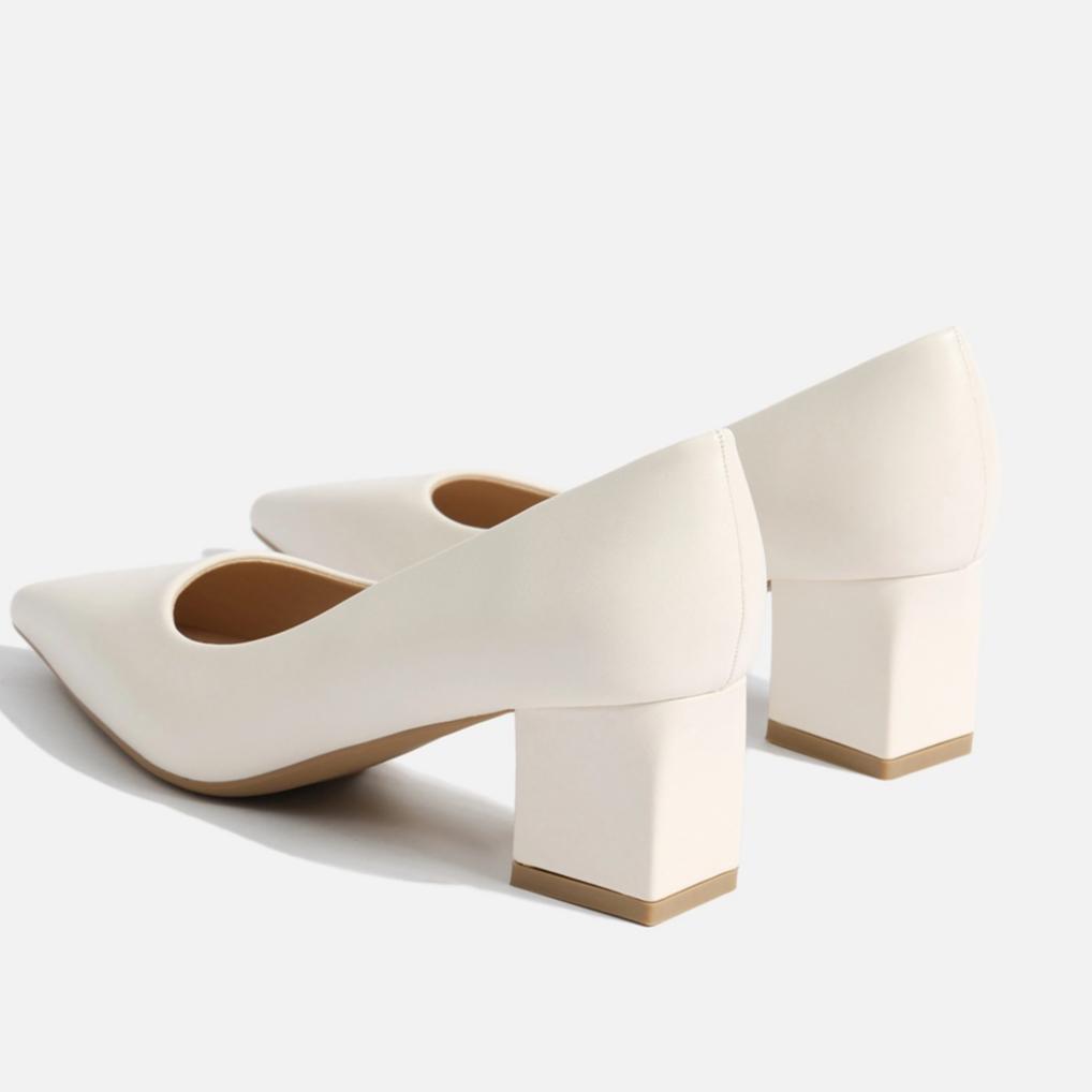 Módní Jednoduché Boty na Vysokém Podpatku, Temperamentní Jednoduché Boty s Ostrou Špičkou na Silném Podpatku, Profesionální Pracovní Boty s Mělkým Výstřihem