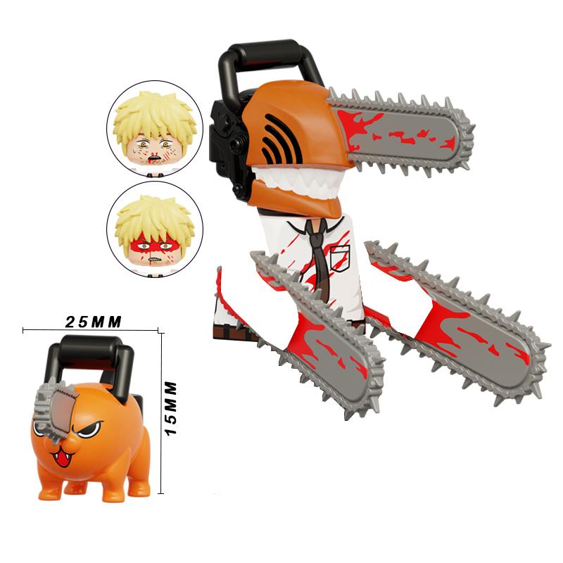

Японские аниме-фигурки, человек-бензопила, Denji Pochita Katana, собранные строительные блоки, минифигурка, детский образовательный подарок