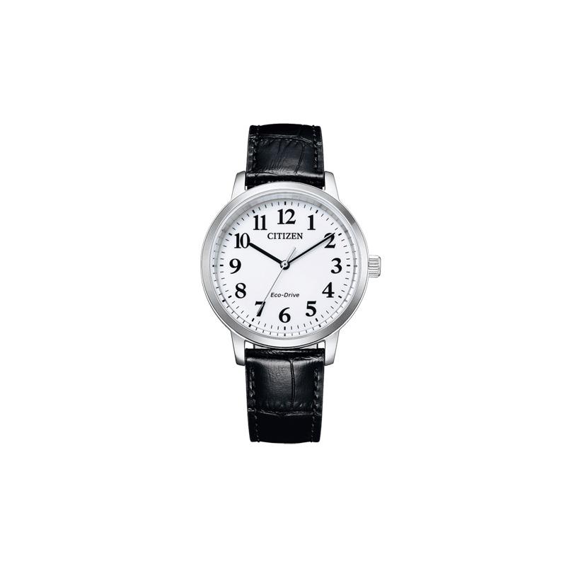 CITIZEN Collection Eco-drive Solar Solar Quartz Leather Strap Men s Watch White Dial BJ6541-15A чёрный