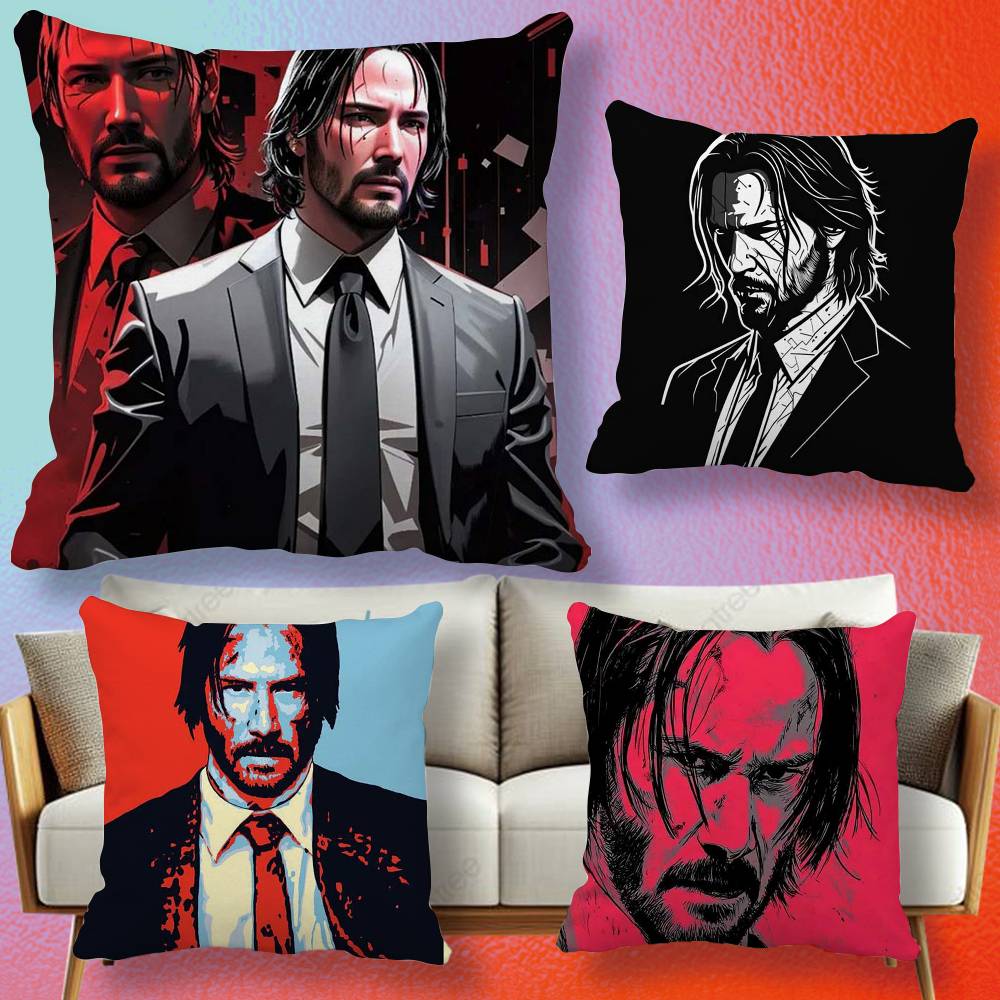 Classic Movie John Wick Pillow cover gift High definition digital printingSurprise vivid pattern Household