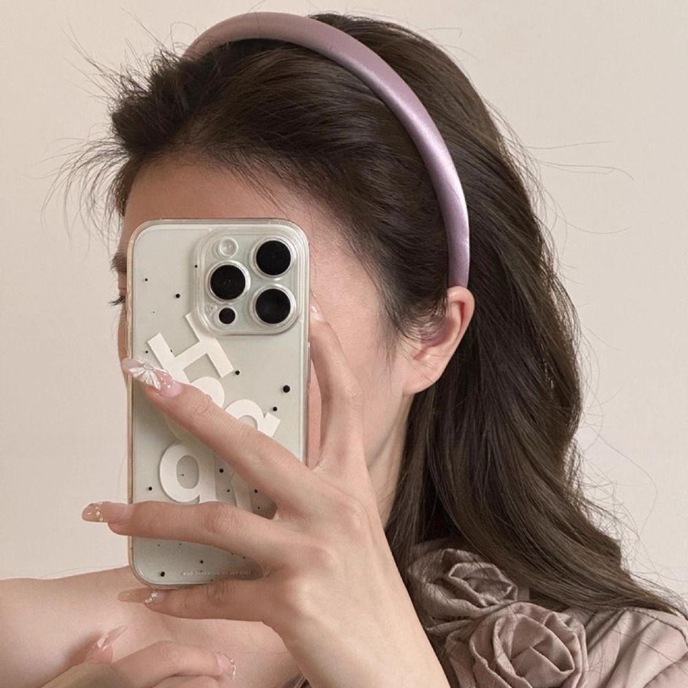 Cloth Sponge Hair Band Women Hair Hoop Silk Satin Headband Luxury   Student