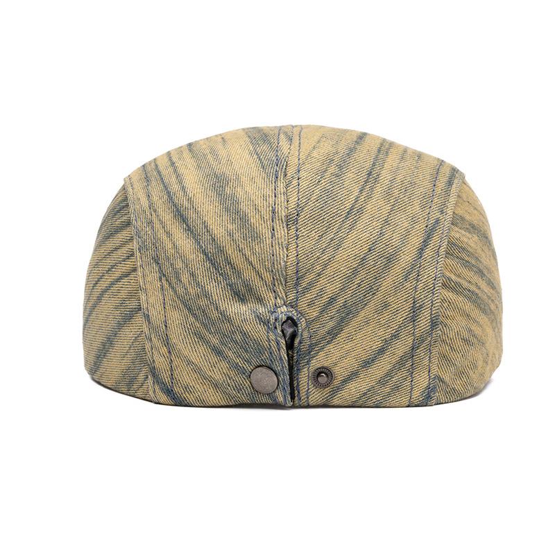 Denim Forward Cap Men Retro Beret Print Painter Cap