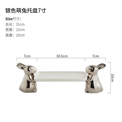 Kreative Kaninchen Dessert Platte Keramik Obst Platte Wohnzimmer Snack Candy Lagerung Tray Home Dekoration Kuchen Platte Geschirr