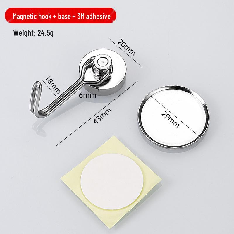 Rotating No-Drill Metal Magnetic Bathroom Door Hook