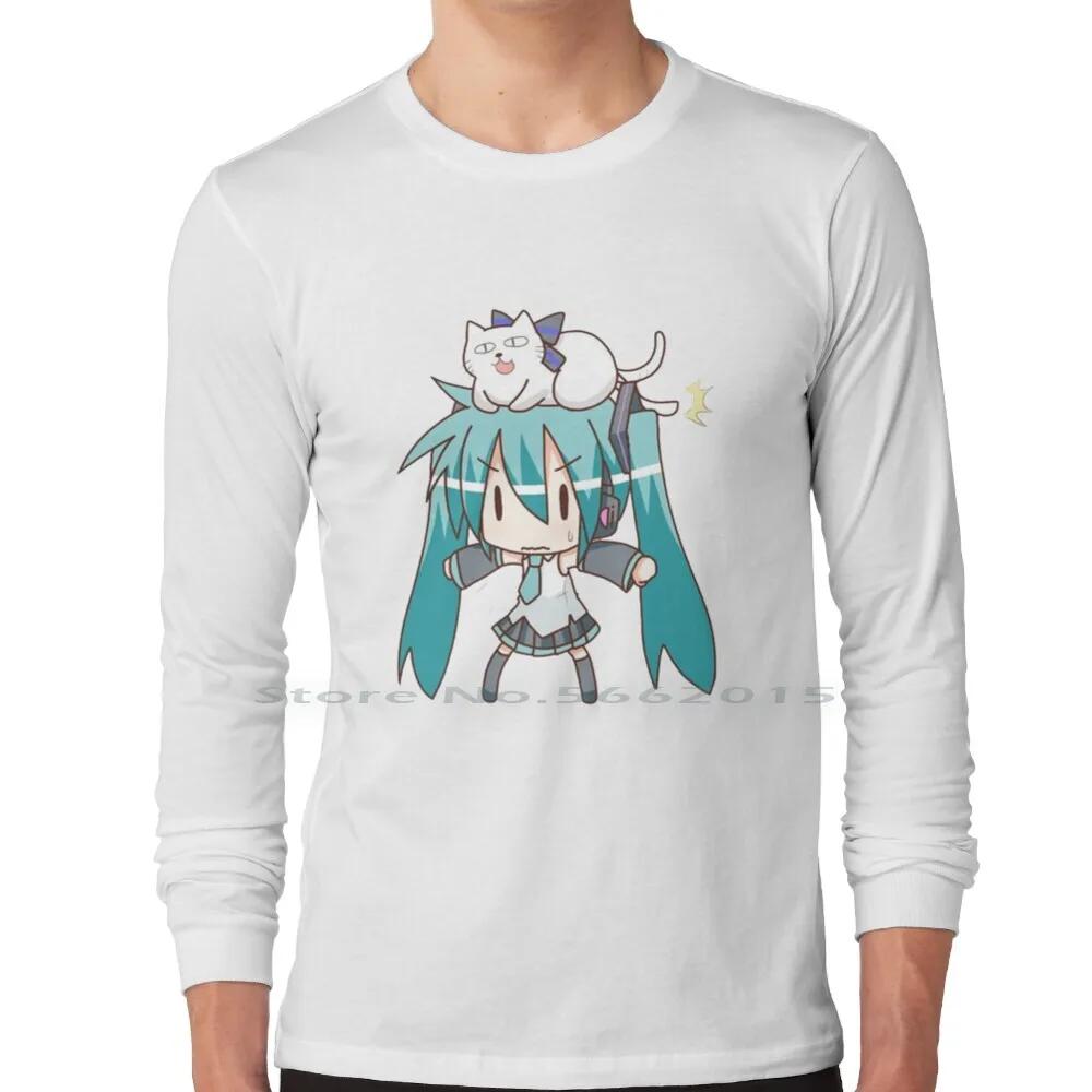 Miku T Shirt 100% Cotton Kawaii Manga Anime Girl Japanese Short Long Sleeve Tee Top