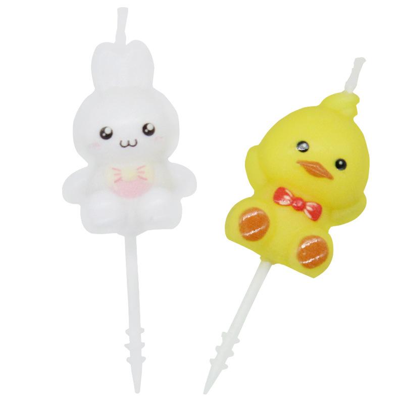 

Birthday Cartoon Cute Little White Rabbit and Little Yellow Duck Candle Cute Pet Family Baking Decoration Children s Party Candle Cute Pet Little Rabbit Candle