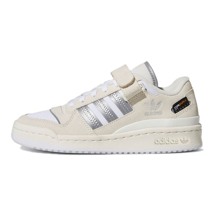 

adidas Forum Low J Off White Silver Metallic Kids Sneakers Cream Cloud-White GY8299