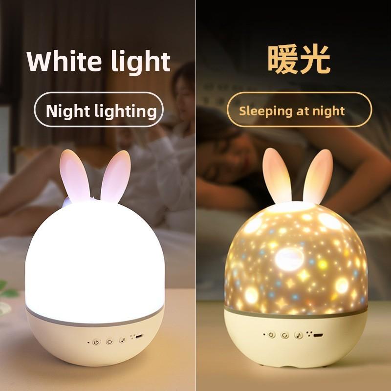 Deer Baby Rabbit Projector Led Night Light Musical Luminous Lamp Rotation 360