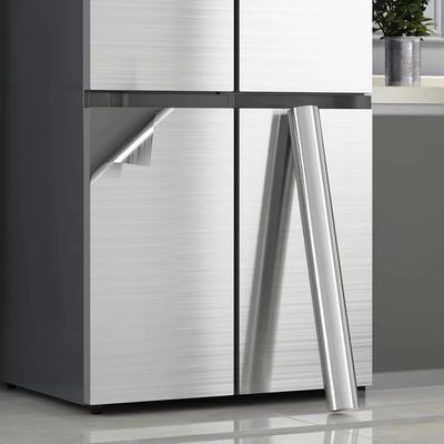 40cm PVC Metal Brushed Silver Removable Wallpaper Decor Film Vinyl Waterproof Oil-proof House Appliance Kitchen Elevator Sticker