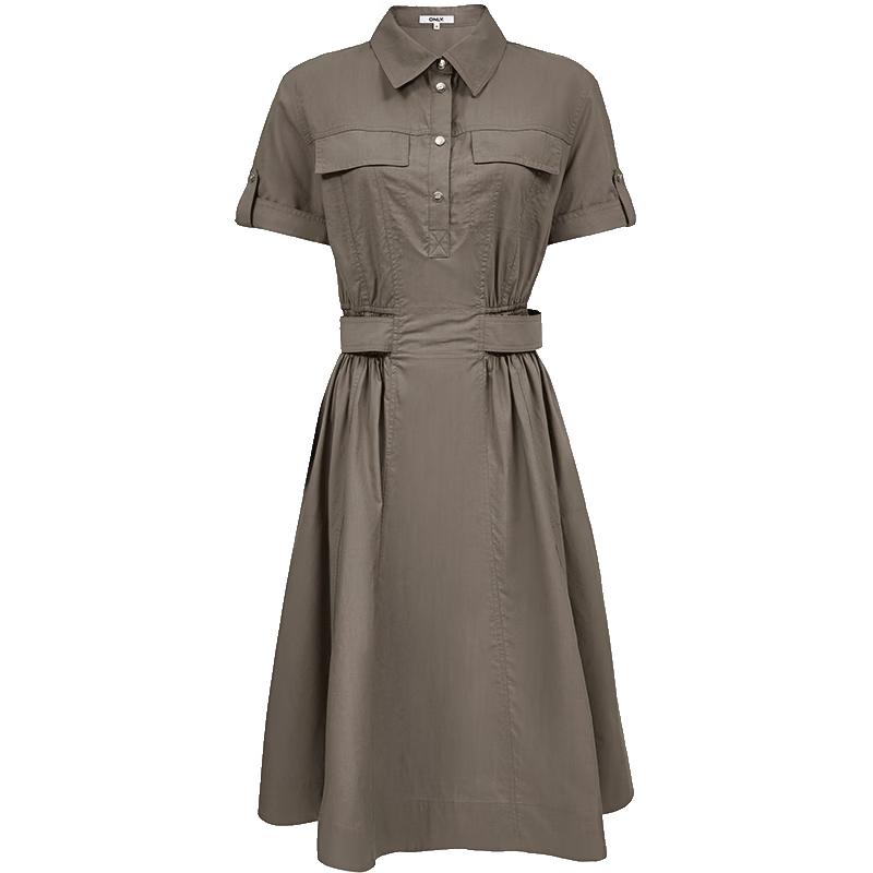 ONLY Women s Workwear Lapel Short Sleeve Shirt Dress S
