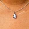 Moonstone Necklace, Delicate Necklace, Boho Moonstone Drop Necklace, Rainbow Moonstone Tear Drop Pendant, Sterling Silver Moonstone Necklace