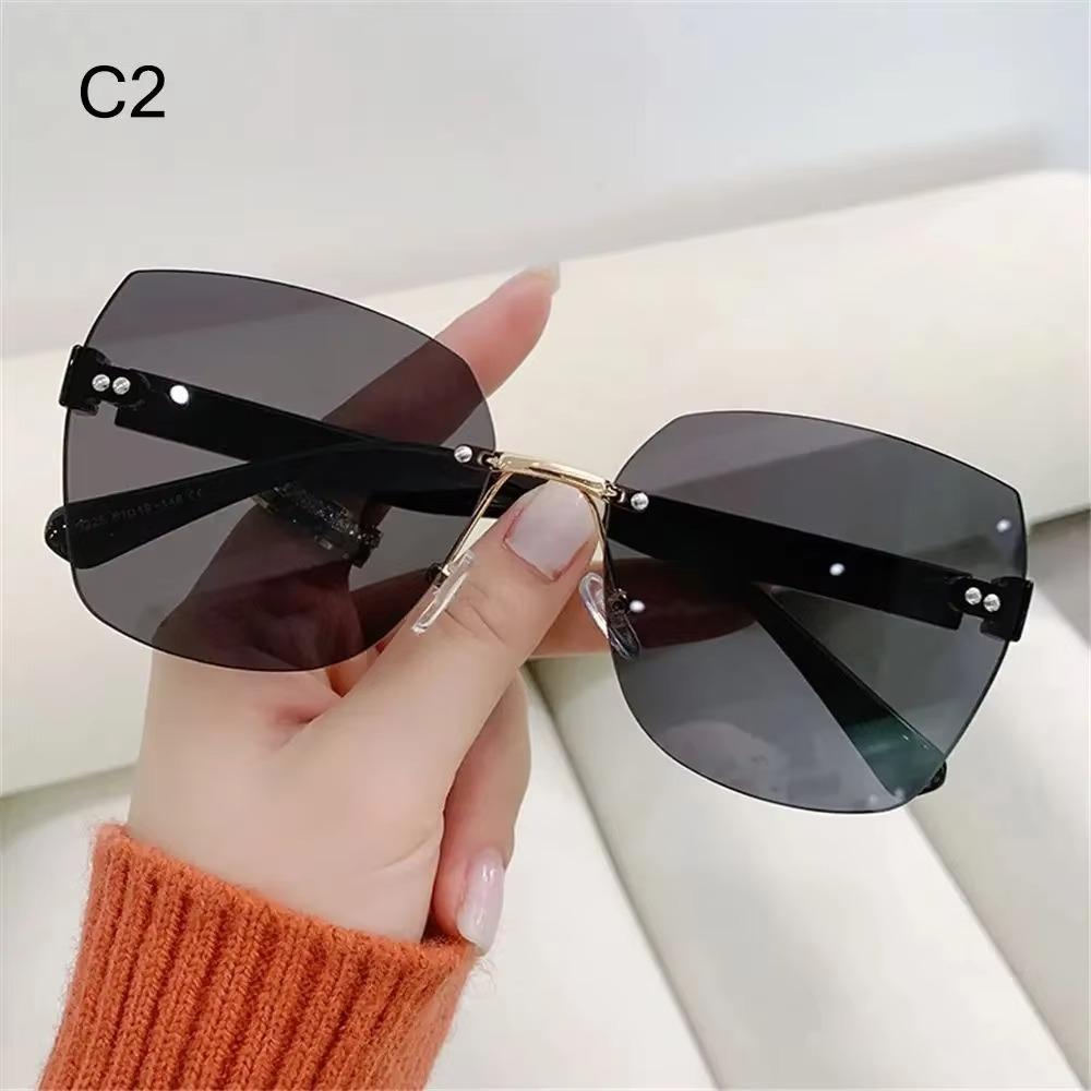 Vintage Randlose Sonnenbrille Verlauf Sonnenbrille Damen Shades Mode Brillenrahmen Sonnenbrillen Damen Brille