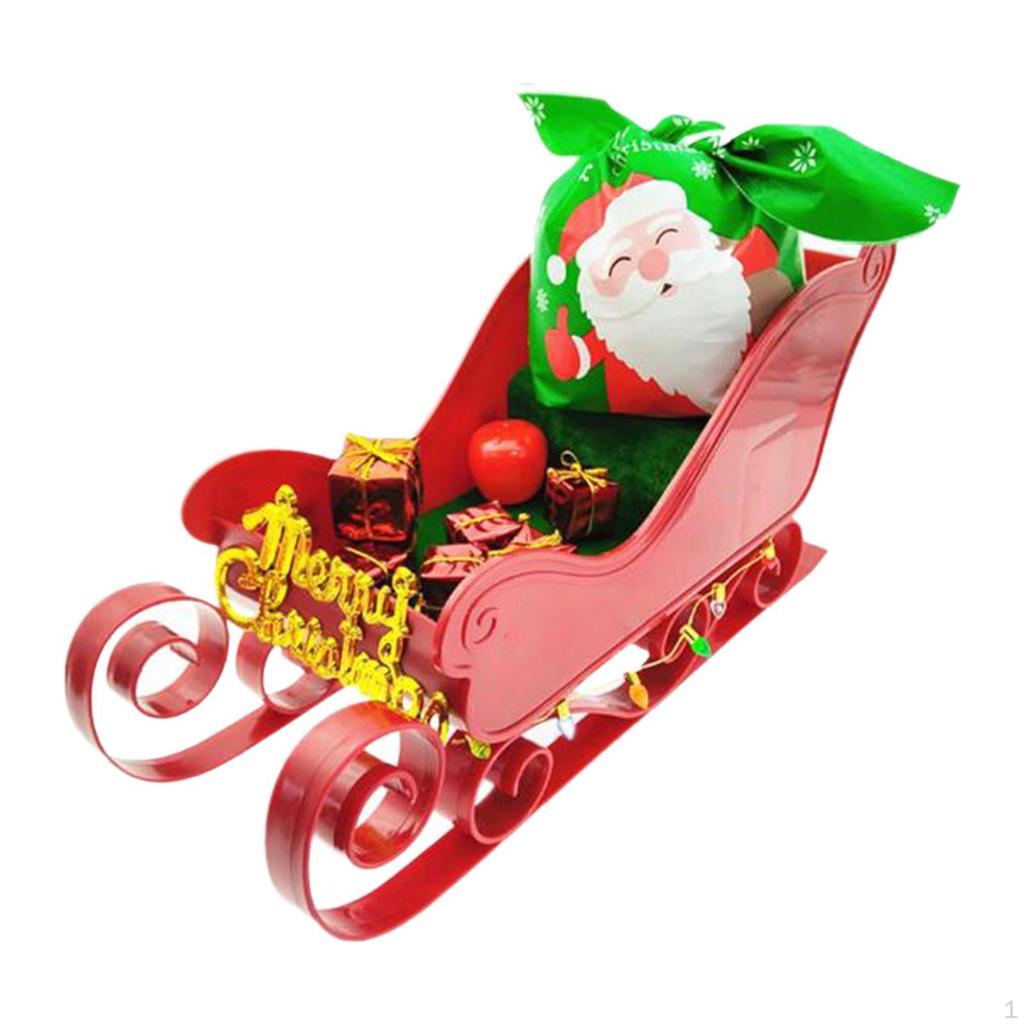 Christmas Sleigh Ornament Decoration Collectible Miniature Xmas Decor for Festival