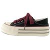 Dikke Bodem Canvas Schoenen Dames Ronde Neus Platte Veters Dubbele Band Veelzijdig Dunne Zool Board Schoenen Ademend Laag Uitgesneden Casual