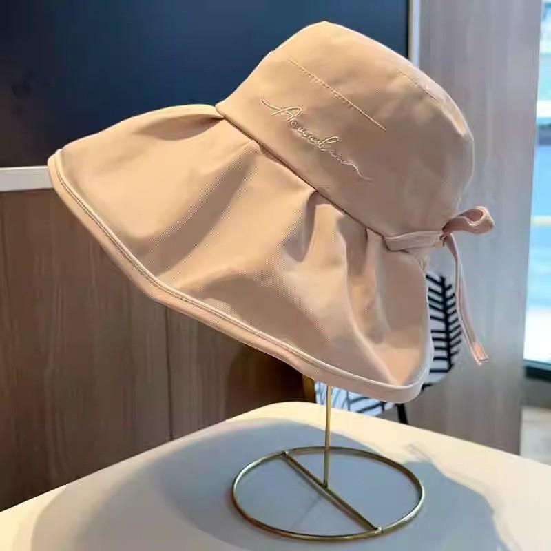2024 New Fisherman Hat Women's Summer Sun Hat Black Jelly Uv Protection Big Brim Face-shielding Sun Hat