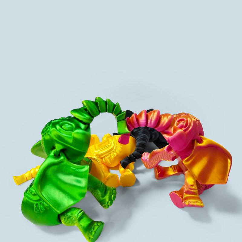 Creative Joints Movable Model Cute 3D Printing Elephant Figure Toys Home Decoration Ornaments Children Birthday Gift