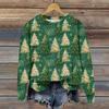 Women's Fashion Christmas Printed Long Sleeve Loose Round Neck Sweatshirt Top