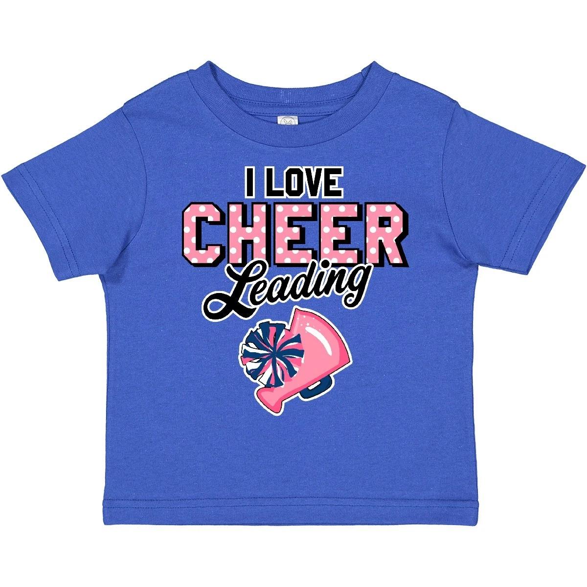 

Inktastic I Love Cheerleading With Pom Poms And Megaphone Toddler T-Shirt Sports 140