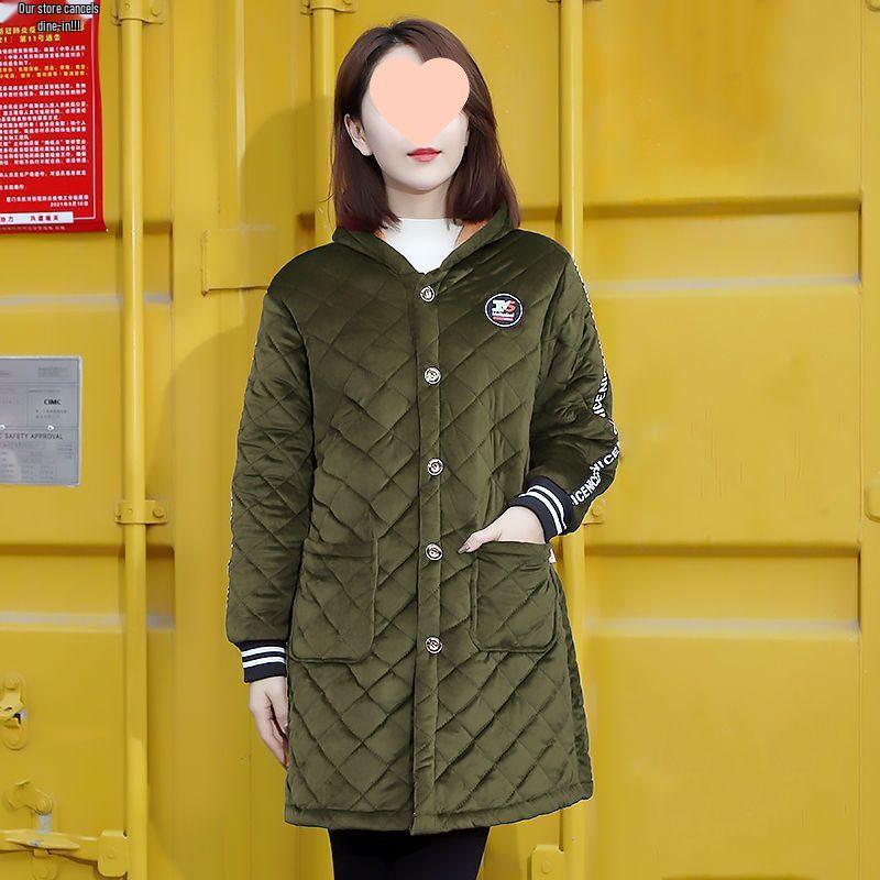 

Women s Fleece-Lined Thickened Cotton Coat - 2025 New Autumn/Winter Jacket, Plus Size Sports Outerwear 2XL 120-145 jin