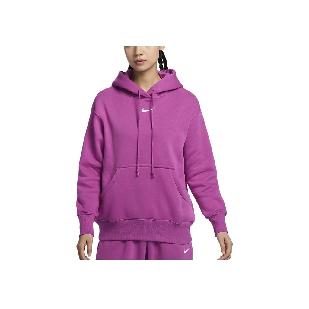 Nike Fleece Hooded Sports Warm Sweatshirt Women Tops Purple DQ5861-518