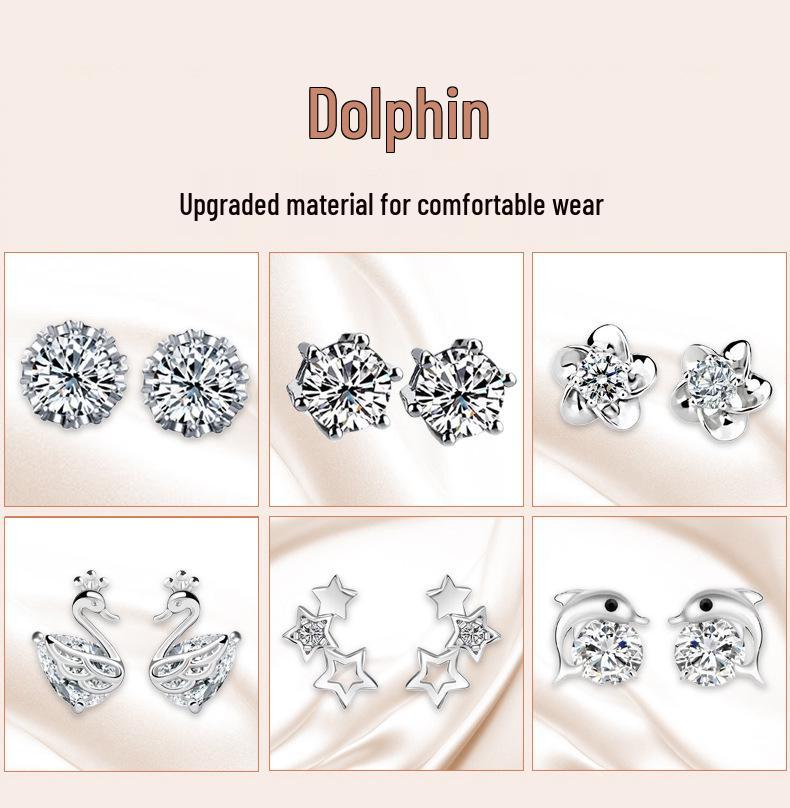 Sterling Silber Damen Ohrclips und Ohrstecker Set - Perfekt für Wochentage, Geburtstage oder Weihnachtsgeschenke.