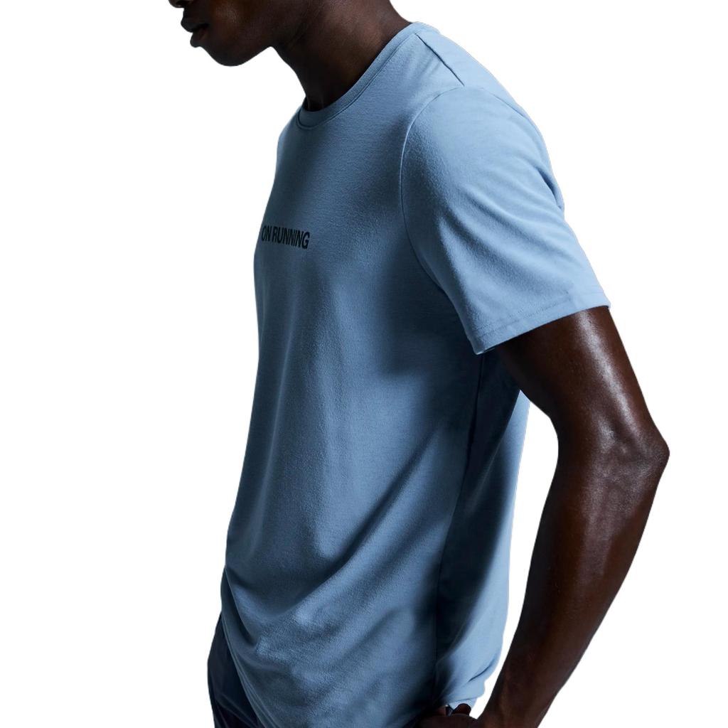 On Run Rundhals Bequemes Lässiges Kurzarm-T-Shirt Herren Tops Hellgrau Blau 1ME30370732