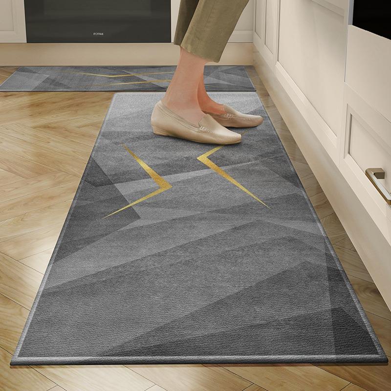 Kitchen Floor Mat Runner Rug Gray Carpet Tpr Anti-foot Mats Antifouling Corridor Long Carpets Home Decoration Rugs